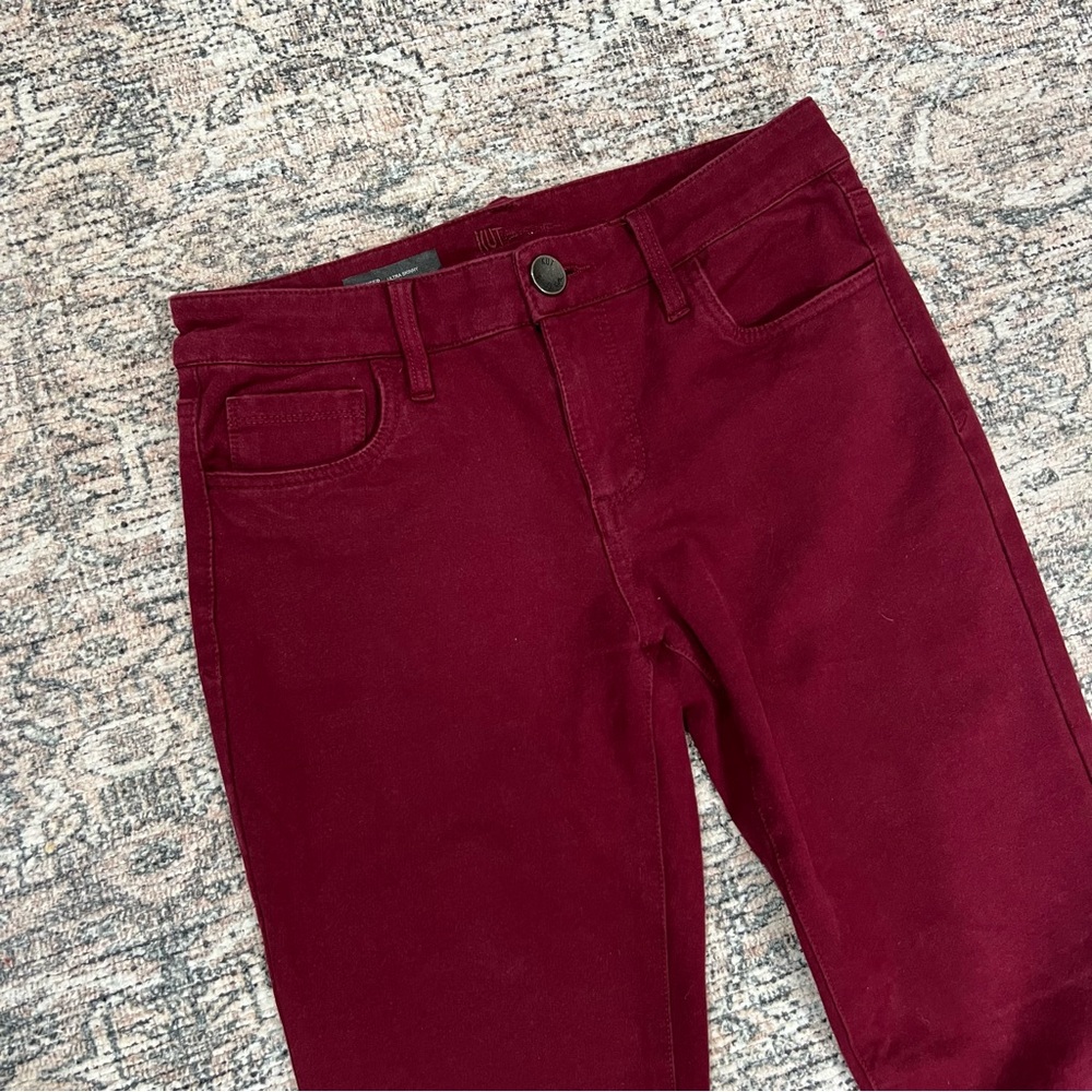 Kut From The Kloth Ultra Skinny Pants Size 2 Red Jennifer - Picture 6 of 15